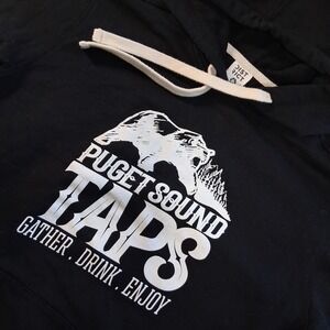Puget Sound Taps Black Pullover Hoodie Bear Mountain Gather Drink Enjoy M Unisex